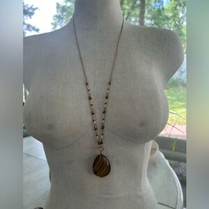 Tiger’s Eye Adjustable Long Necklace